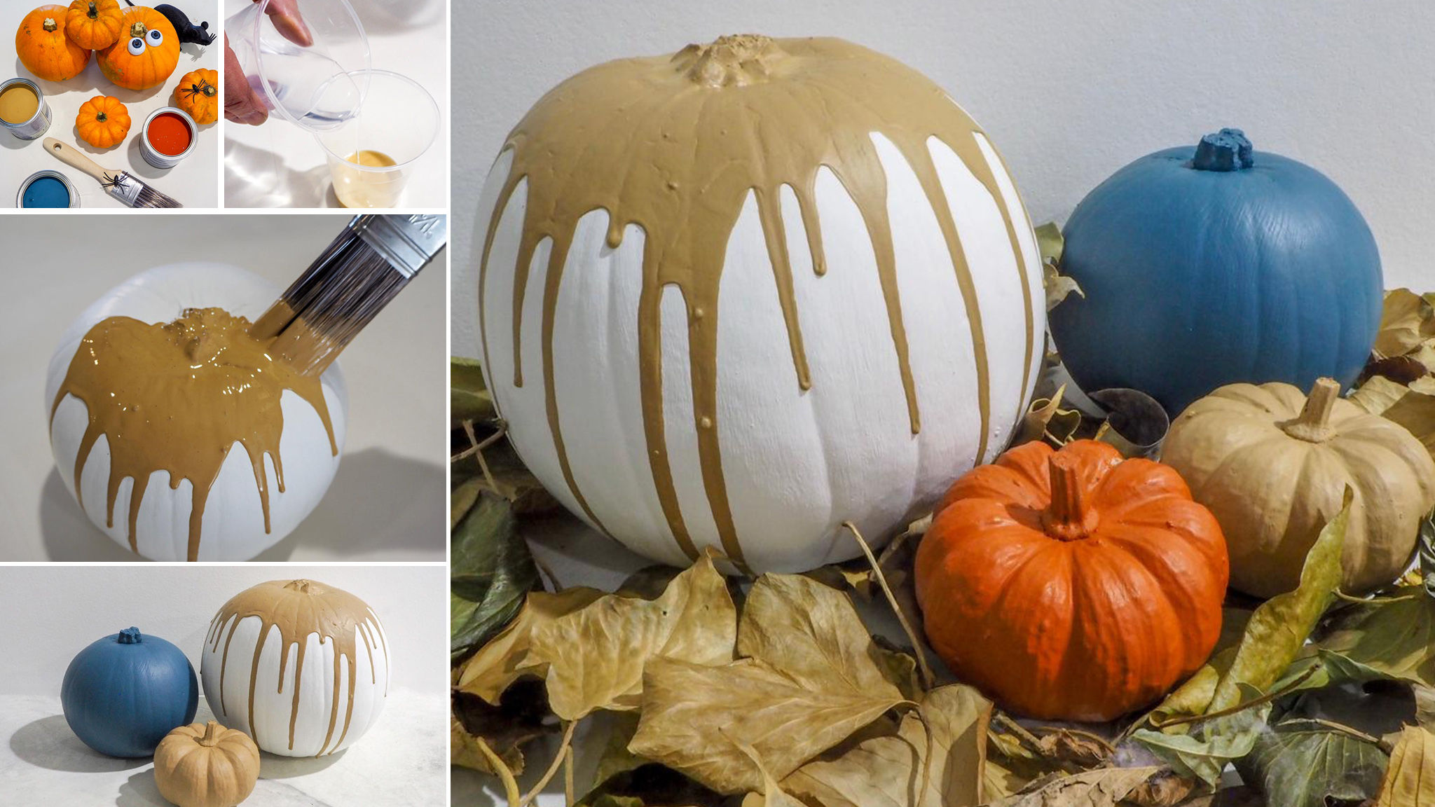 Drip-effect on painted pumpkins Drip-effect on painted pumpkins