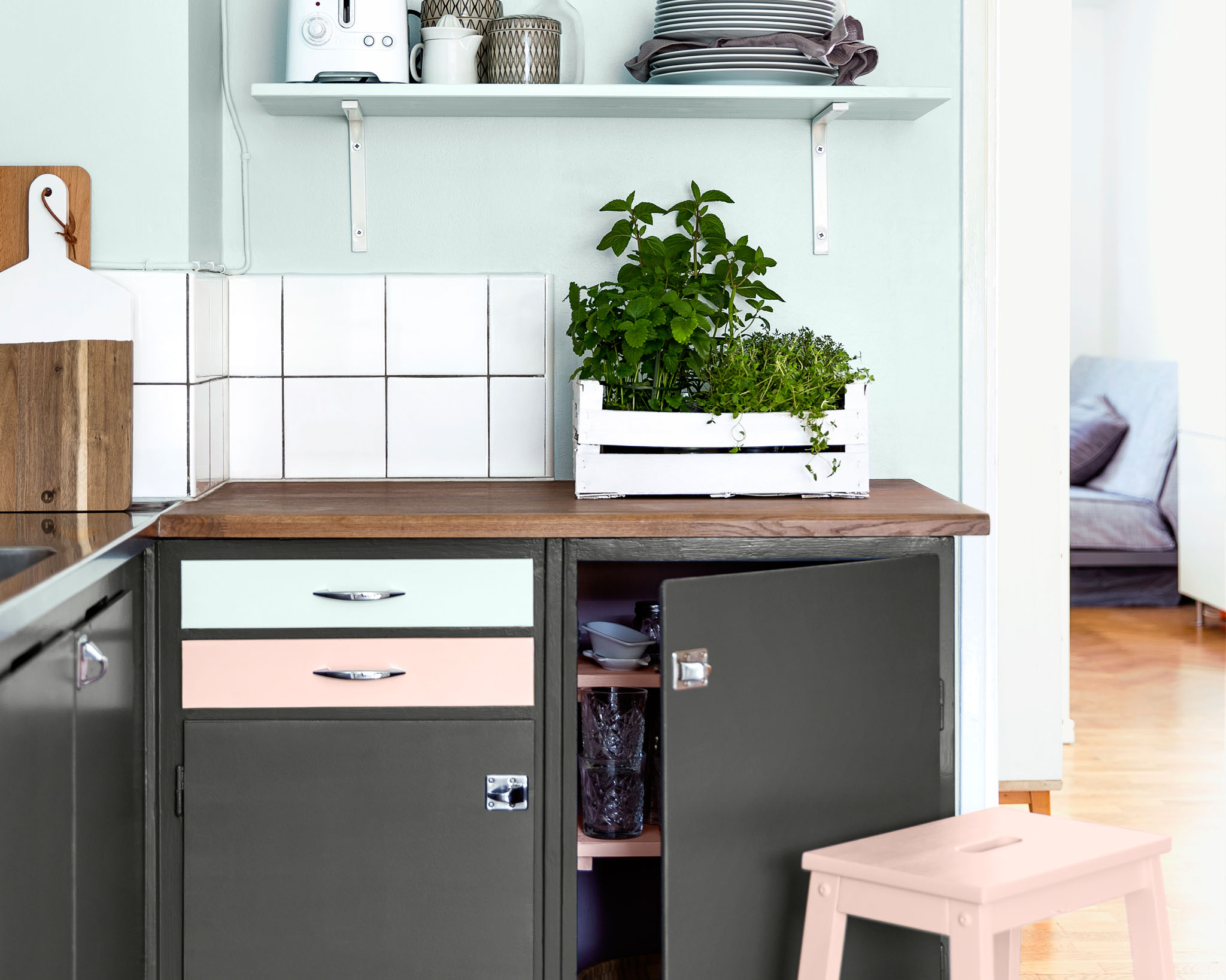 Decorating on a budget Kitchen brought to life with less paint